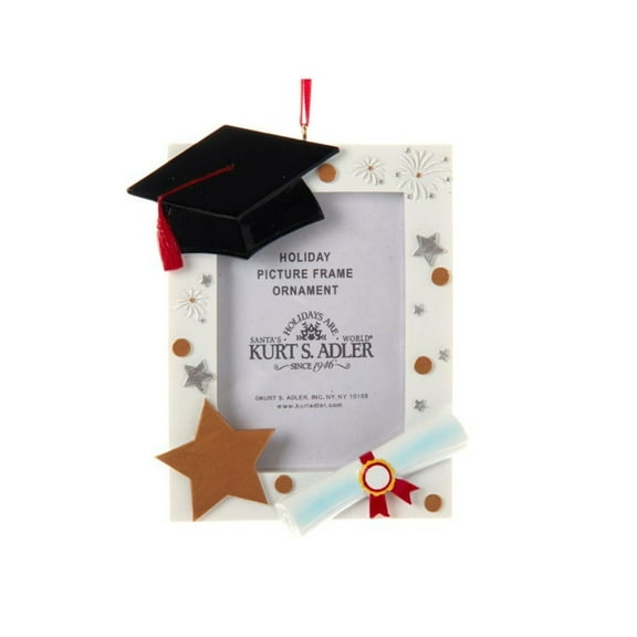 Kurt Adler Resin Ornament for Christmas Tree, Graduation Picture Frame