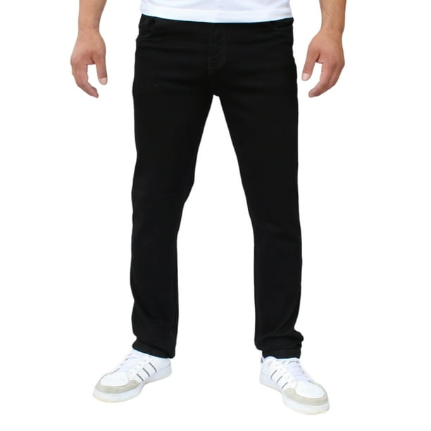 Pantalón de mezclilla stretch corte slim fit para caballero color negro