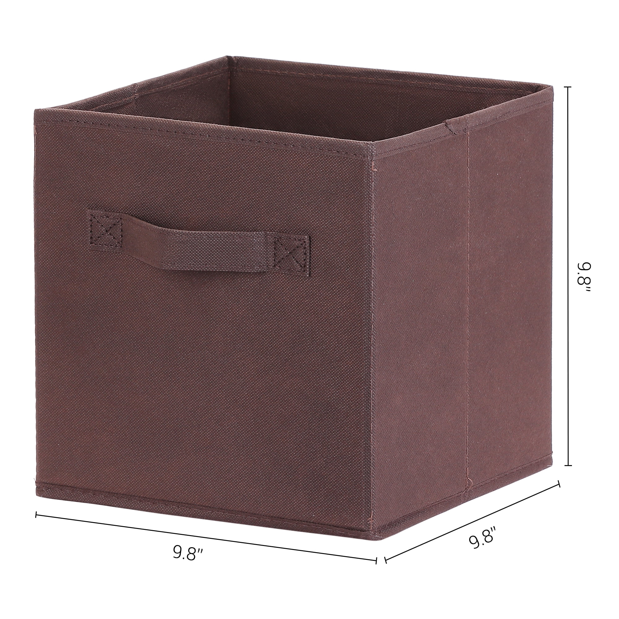 Unique Bargains Fabric Storage Cube Storage Bin Coffee 9.8*9.8*9.8in