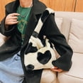 thumbnail image 1 of Bolso 5 uds Retro mujer felpa leopardo amor bolso de hombro (corazón negro), 1 of 7