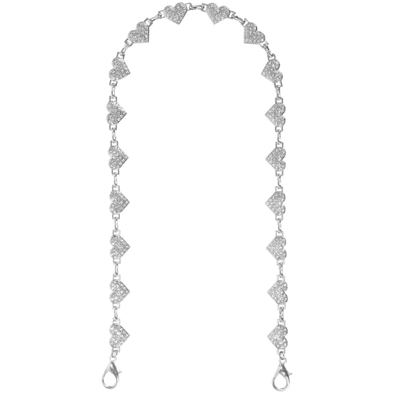 MIPCASE Women Purse Chains Rhinestone Handbag Chain Silver Alloy Replacement 1Set
