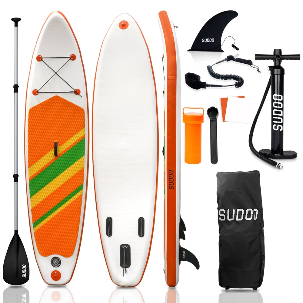 10FT SUP Inflatable Surfing Board Soft Surf Stand Up Paddle Board with Pump Bag 