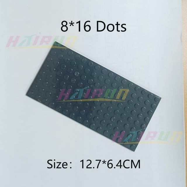 5PCS 8x16 Dots Double Sided Building Blocks BasePlate Small Particles Thin Plate Bricks DIY Creative Enlighten Educational Toys Black 5PCS 8X16 DOTS