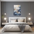 thumbnail image 4 of ZHONGYUTONG Blue Golden White Flowers Wall Decor Abstract Navy Blue and Gold Picture Painting Luxury Floral Canvas Prints Modern Home Decor Artwork (28.00" x 42.00"), 4 of 6