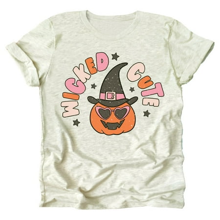 

Wicked Cute Pumpkin Shirts and Bodysuits for Infant Baby and Toddler Girls Natural Heather Shirt 5-6