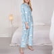 thumbnail image 3 of Balery Goose White Flowers Conjunto de Pijama con Estampado para Mujer, Conjunto de Dos Piezas con Manga Larga, Ropa de Dormir Suave con Bolsillos, Pijamas Cómodos-Large, 3 of 7