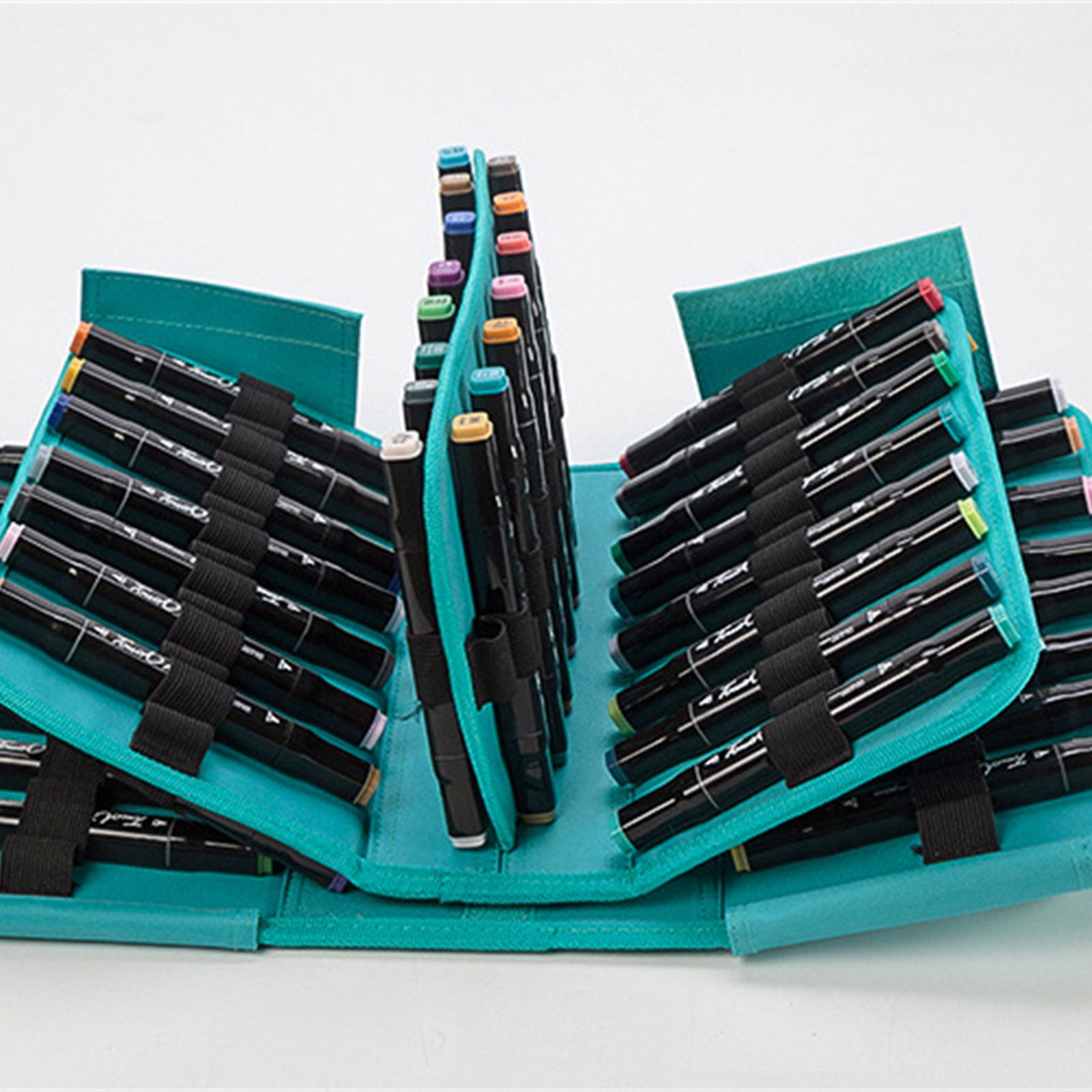Marker Organiser Case for 120 Markers, Marker Storage Bag, Art Marker Pen Carrying Bag with Shoulder and Handle Strap