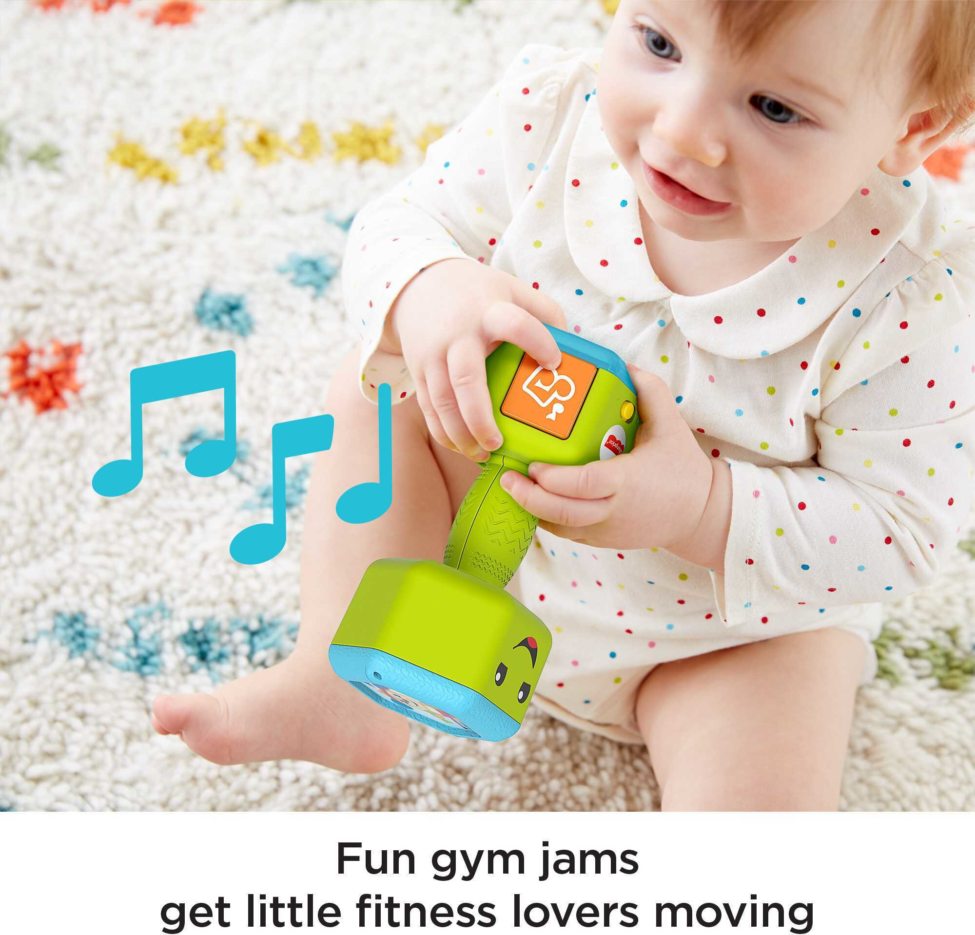 Fisher-Price Laugh & Learn Countin’ Reps Dumbbell Musical Rattle Toy for Infant & Toddler - image 5 of 6