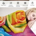 thumbnail image 3 of ARISTURING  Rose Flower Rainbow Blanket Colorful Print Comfort Soft Warm Throw Blanket for Sofa Chair Bed Office Travelling Camping Gift, 3 of 6