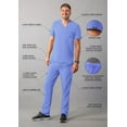 thumbnail image 3 of Adar Addition Go-Basic Scrub Set for Men - Classic V-Neck Scrub Top & Cargo Scrub Pants - A9300 - Ceil Blue - 3X, 3 of 7