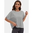 thumbnail image 2 of Summer Tops Womens Solid T Shirts for Women Loose Shirts Basic Tee, 2 of 6