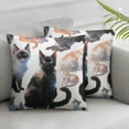 thumbnail image 3 of Ullo0ord Cute Cat Pillow Covers Pack of 2 Super Soft Elegant Modern Cushion Covers Cute Cat Throw Pillow Cases for Living Room Sofa Bed Car Chair 18x18in, 3 of 7