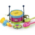 thumbnail image 1 of Tambor musical Juguetes de instrumentos musicales para niños, juego de batería, incluye baquetas de tambor, trompeta de martillo de arena de campana para niños y niñas de 3 años o más Meterk Tambor musical, 1 of 6