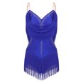 thumbnail image 1 of Yeahdor Robe de Cocktail Sans Manches pour Femmes Rumba Salsa Danse de Salon avec Franges Bleu Royal P, 1 of 5