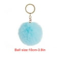 thumbnail image 1 of Fuzzy Ball Keychain Supple Comfortable Lovely Key Rings Adorable Practical Key Chains Women for Children Adults Elderly Students Light Green 10cm, 1 of 6