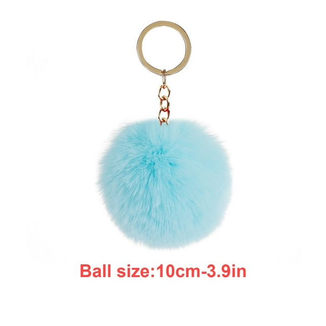 Fuzzy Ball Keychain Supple Comfortable Lovely Key Rings Adorable Practical Key Chains Women for Children Adults Elderly Students Light Green 10cm