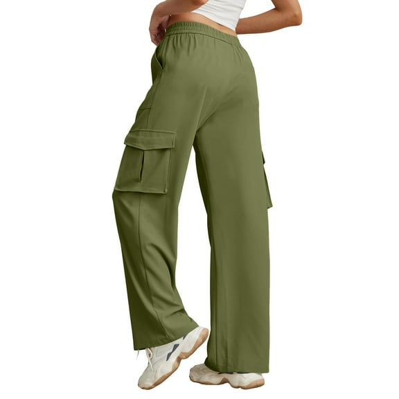 Womens Medium Waist Baggy Elastic Waist Sweatpants Casual Long Pants with Pockets Gyujnb,Size:L