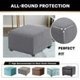 thumbnail image 6 of 3 Sizes Square Jacquard Durable Customized Stretch Footrest Ottoman Cover Folding Storage Stool Furniture Protector Slipcover (Dark Cyan,S), 6 of 7