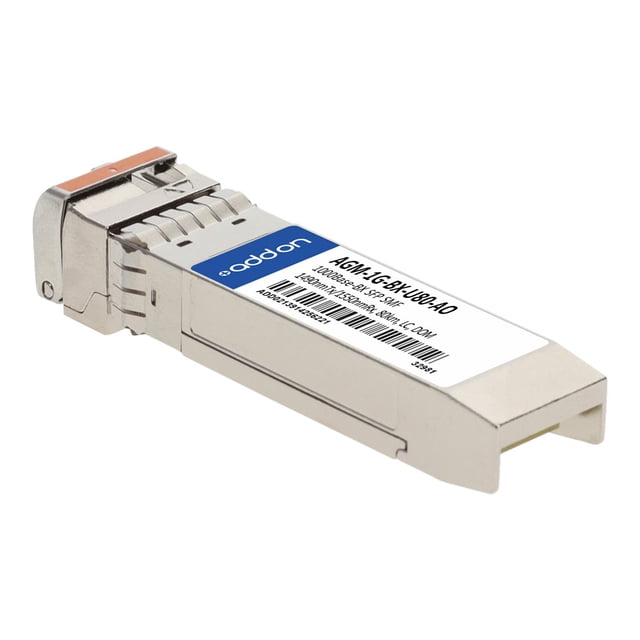 AddOn Netgear Compatible BX SFP Transceiver - SFP (mini-GBIC) module Transceiver (Équivalent à: Netgear AGM-1G-BX-U80) - GigE - 1000Base-BX - LC Monomode - jusqu'à 60 km - 1490 (TX) / 1550 (RX) nm