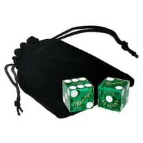 Genuine The Flamingo Las Vegas Casino Craps Dice Pair Green Polished Matching Serial Numbers ... Plus Storage Pouch