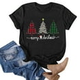 thumbnail image 4 of larppty Christmas Tree Shirt for Women Merry Christmas Printed T-Shirts Short Sleeve Holiday Tee Xmas Gift Tops (Black, XL), 4 of 8