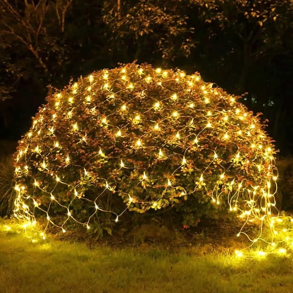 Zqoyn 200 LED Orange Net Lights - 9.8ft x 6.6ft Connectable, 8 Modes Remote, IP44 Waterproof, UL588 Low Voltage for Bushes/Doorway