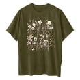 thumbnail image 3 of Camisetas de Manga Corta para las Mujeres Impreso Cuello Redondo Suelto Camiseta, Casual Cuatro Estaciones Blusa para el Hogar, 3 of 3
