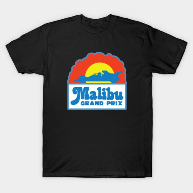 T-Shirt Unisexe Malibu Grand Prix Nostalgique Rétro Arcade Racing Park Logo, jusqu'à la Taille 3TG.