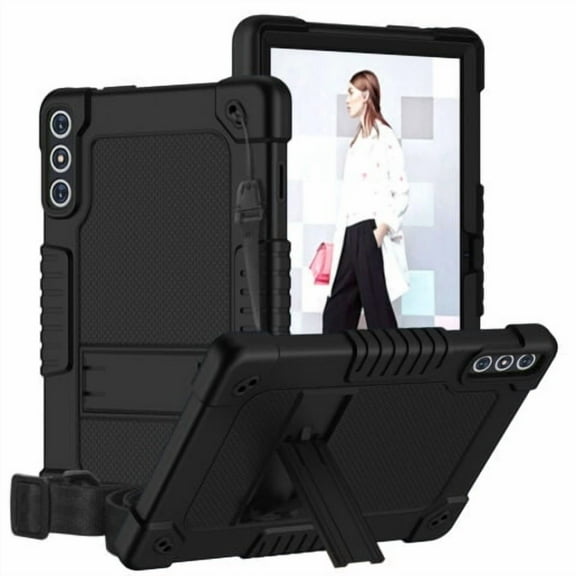 Kebiory for KADYBE D106 Tablet Case,for MEIZE D106 Tablet Case,Shockproof Kids Rugged Case with Shoulder Strap for KADYBE D106/MEIZE D106/VOZIZOV D106/FEONAL Android 14 10inch Tablet(Black)