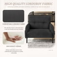 thumbnail image 5 of CQSXDA Comfortable Monochrome Wide Seat Chair in United We Win Corduroy Fabric for Living Rooms and Bedrooms, 5 of 11