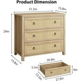thumbnail image 2 of 29In Tall 3-Drawer Rattan Dresser Storage Chest for Bedroom Hallway Living Room - Clothes Organizer, 2 of 9