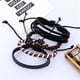 thumbnail image 4 of Pulsera trenzada de moda de 4 piezas, pulsera trenzada ajustable de cuero retro para hombres, 4 of 7