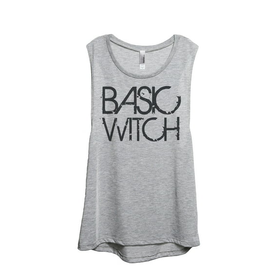 Thread Tank Basic Witch Women's Sleeveless Muscle Tank Top Sport Grey Small