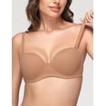 thumbnail image 3 of Wingslove Women's Strapless Bra Push Up Full Coverage Plus Size Bra Underwire Multiway Contour Red Carpet, Milk Coffee 40C, 3 of 6