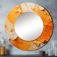 thumbnail image 1 of Designart "Dancing Tangerines I" Abstract Landscape Yellow Large Round Mirror - Round Mirror Wall Décor - Modern Round Printed Mirror 36" x 36" Inch, 1 of 5