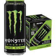 Monster Energy Drink, Zero Sugar, Sugar Free Energy Drink, 16 fl oz, 4 Pack