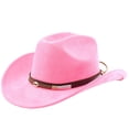 thumbnail image 3 of Western Style Cowboy Hat with Curved Brim for Outdoor Travel Riding and Everyday Casual Wear, 3 of 3