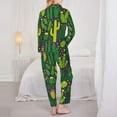 thumbnail image 5 of Kll Cactus 1 Print Women'S Long Sleeve Pajamas With Pants Sleepwear Loungewear 2 Set-Large, 5 of 9