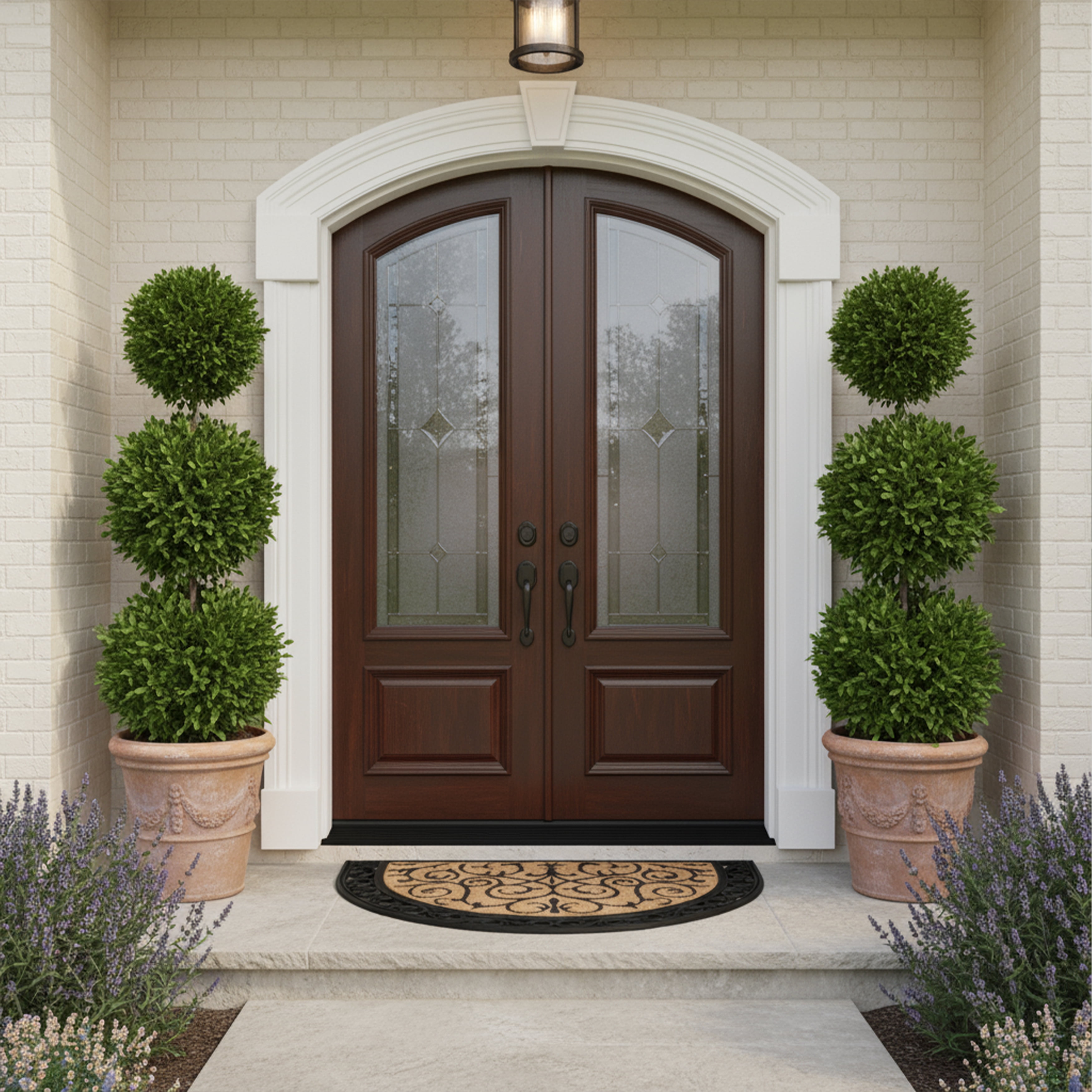 Home & More   Coir & Rubber Ornate Scroll Doormat