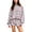 Beige, variant on 2 Piece Sets for Women Striped 2 Piece Outfit Mock Neck Long Sleeve Top Drawstring Shorts Set Casual Loungewear Pajama Set Gray L