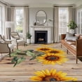 thumbnail image 3 of Summer Sunflower Area&nbsp;Rug 8x10ft Vintage Flower Wooden Board Non-Slip&nbsp;Washable Square&nbsp;Rugs Soft Felt Indoor Floor Mat for Bedroom Kitchen Living Room Bathroom, 3 of 9