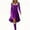 Purple, variant on Women's Christmas Velvet Dress Long Sleeve V - Neck Fur Collar S - 2XL Plus Size Festive Dress for Holiday Party, Winter Formal Event Warm Velvet Gown