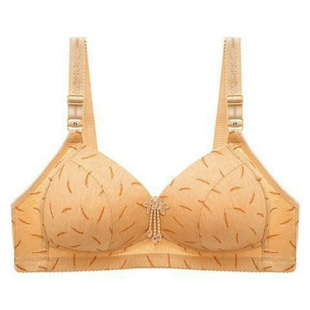 

Bigersell Full Coverage Bra Women Thin Adjustment Chest Shape Bra Underwear No Underwire Big & Tall Size Wireless Comfortable Bra Style 9691 Beige 44B