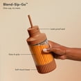 thumbnail image 5 of The Beast Mini® Blender | Compact, Personal Countertop Blender for Smoothies, Shakes, Food Prep, Frozen Fruits & Veggies, Sauces & Dips | Portable Bottle, Straw Cap and Straws | 600W Motor (Terra), 5 of 8