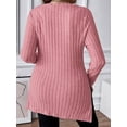 thumbnail image 2 of Cuteduck Women Plus Size Casual Ribbed Knit Blouse Fall Long Sleeve Sweater Square Neck Solid Top 1X-4X, 2 of 9