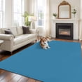 thumbnail image 3 of Blue Large Area Rugs for Bedroom Living Room, Soft Non Slip Carpet Bedside Rug, Modern Pure Wave Ride Rectangular Floor Cover Kitchen Accent Rug 8'x10' for Dining Room/Office, 3 of 9
