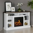 thumbnail image 2 of Northwest Corner TV Stand Entertainment Center with Electric Fireplace, Storage Shelves, Fits 55-Inch TVs (White), 2 of 10