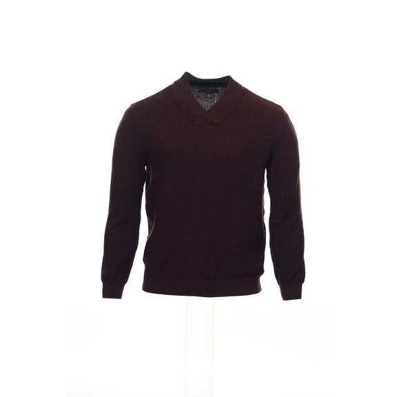 Tasso Elba Collezione Wine Heather V-Neck Sweater , Size Large