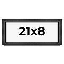 21x8 Frame Black Charcoal Grey Wood Textured Picture Frame | 0.75 Inch Moulding Width | Gunmetal