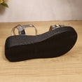 thumbnail image 4 of Maoxin Womens Sandals Fashion Casual Summer Style Fish Mouth Solid Color Wedge Heel Large Size Sandals Sandals Women Black 42, 4 of 8